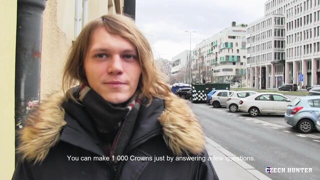 Bigstr - Long-haired twink takes a huge load in a POV vid