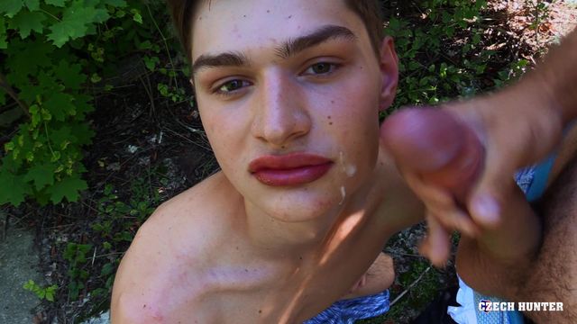 Bigstr - Skinny twink takes a facial after bareback anal