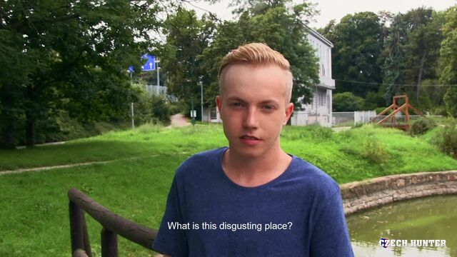 Bigstr - Hairy balls Czech twink rides cock outdoors