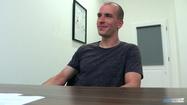 Bigstr - Bald newcomer riding cock bareback in a casting porn video