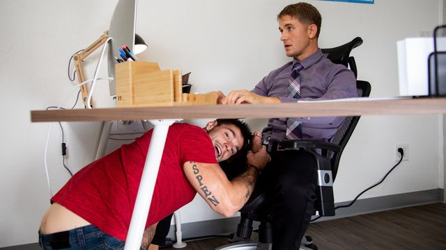 Nextdoor Studios - Office sex scene with Aspen and Brandon Anderson