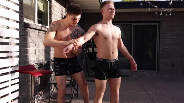 Gay Hoopla - Oily backyard wrestling with Chase Arcangel and Ryan Love