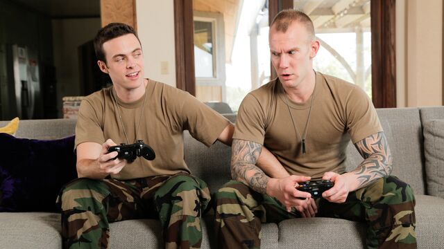 Nextdoor Buddies - Army boys Brandon Moore and Damien Michaels fuck the stress away