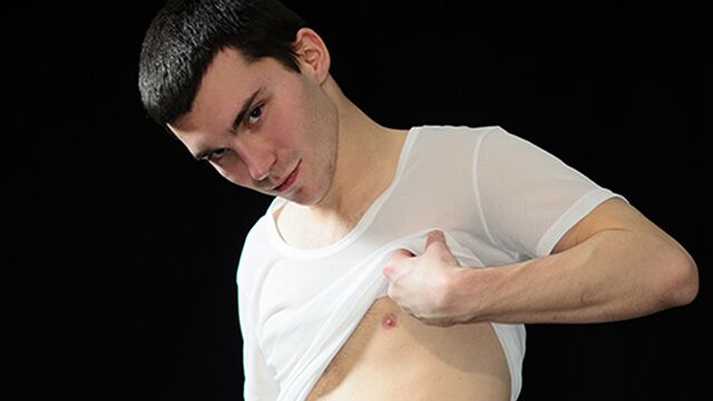 Missionary Boys - Skinny guy Elder James stroking his cock like mad