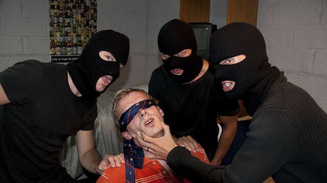 Gay Wire - Dorm room invasion with really violent anal fucking - HOMO.XXX