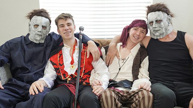 Say Uncle - Daddies Johnny Hill and Pierce Paris swap stepsons on Halloween