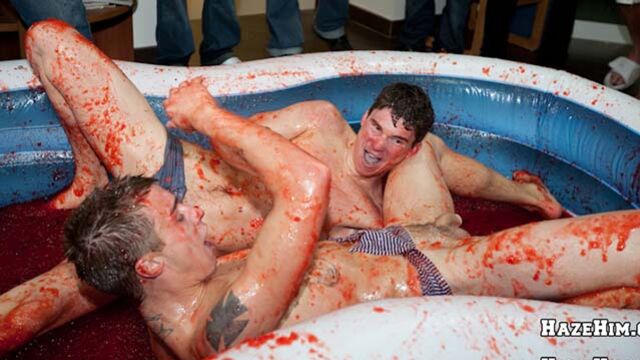 Gay Wire - Jelly wrestling leads to hardcore gay aciton