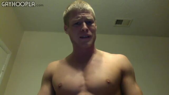 Gay Hoopla - Horny blonde guy Prestin Presley strokes that big D