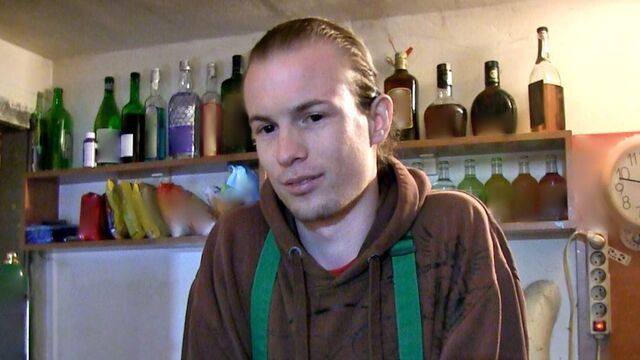 Bigstr - Long-haired dude worships cock to earn money