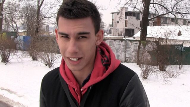 Bigstr - Hot brunette guy takes a facial after painful anal