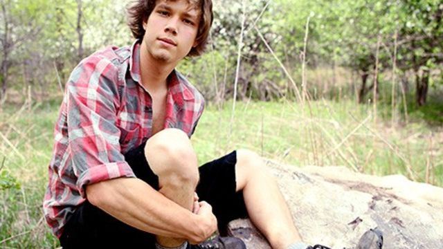 Solo masturbation with a huge cumshot from Justin LeBeau