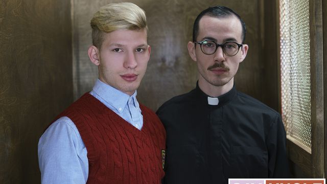 Yes Father - Blonde twink Jace Madden fucks Father Fiore in the confessional