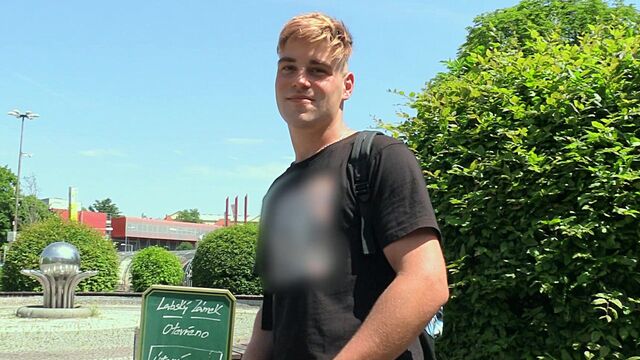 Bigstr - Attractive amateur guy riding hard cock in the bushes