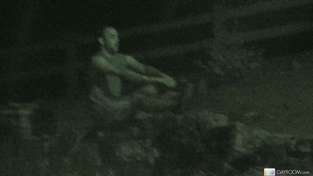 Gay Room - A very public cum surprise with horny stud Parker Perry