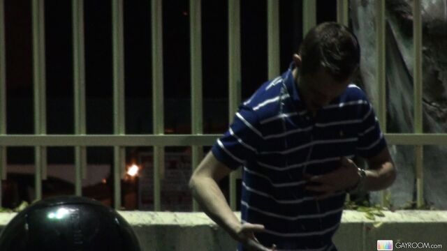 Gay Room - Brice Carson truly shines in a huge public cumshot movie