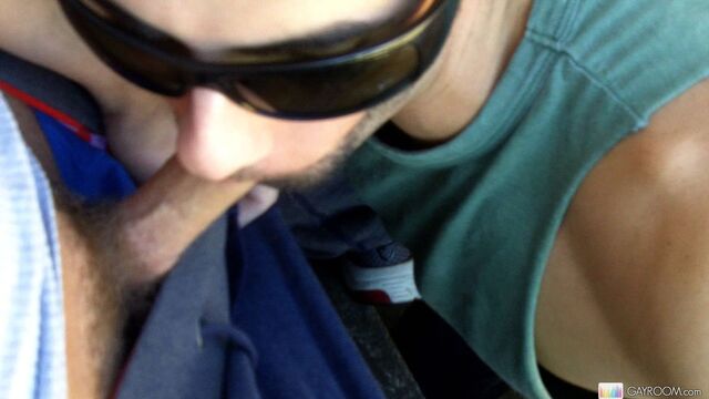 Gay Room - Tyler Andrews shines in a public gay blowjob movie