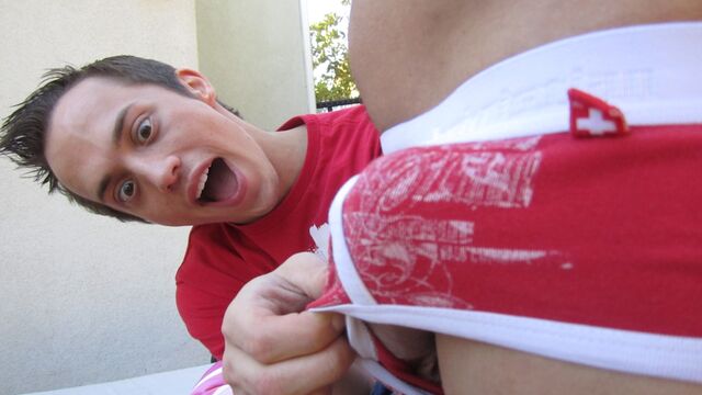 Gay Room - Outside fuck with horny brunette guy named Brice Carson