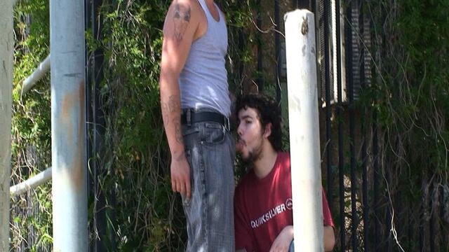 Gay Room - Cocksucker does not even flinch after getting busted