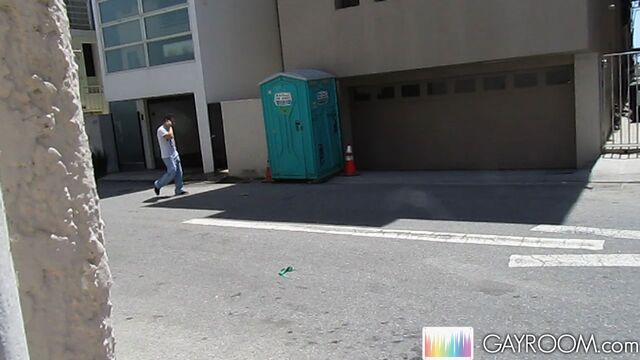 Gay Room - Public restroom violation with a freaky masturbator