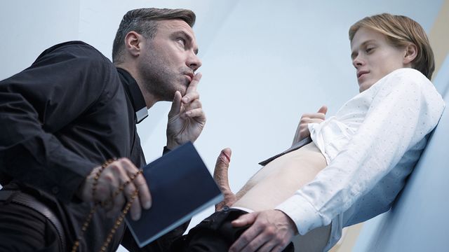 Yes Father - Adrian Hill fucked by kinky priest Manuel Skye on the stairs