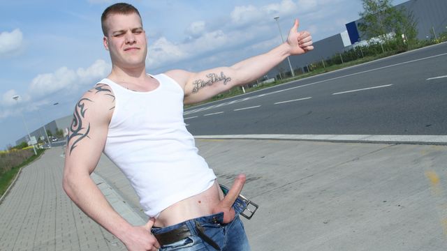 Gay Wire - Hitchhiker Paul Fresh fucks a twink-y stranger, Nathan