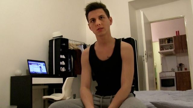 Bigstr - Blindfolded twink fucked in the ass and facial'd