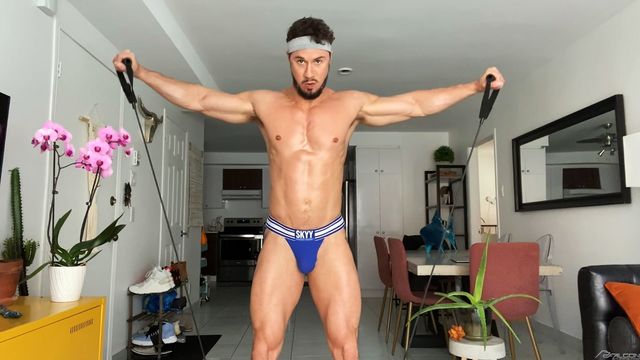 Falcon Studios - Skyy Knox fucks his own ass and masturbates in a solo vid