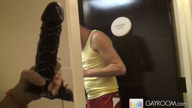 Gay Room - Surprise dildo shenanigans in a fancy hotel hallway