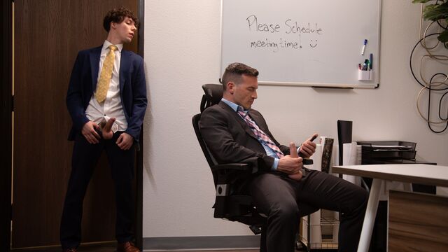 Adult Time - Cristiano and Derek Kage find a way to fuck in the office