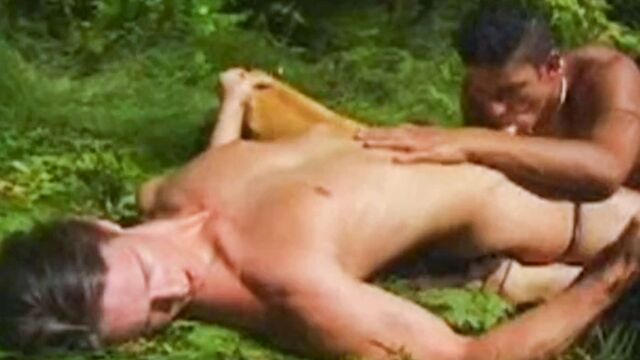 Pride Studios - Bareback jungle penetration with Kalib Mohamed and Hudson Grant