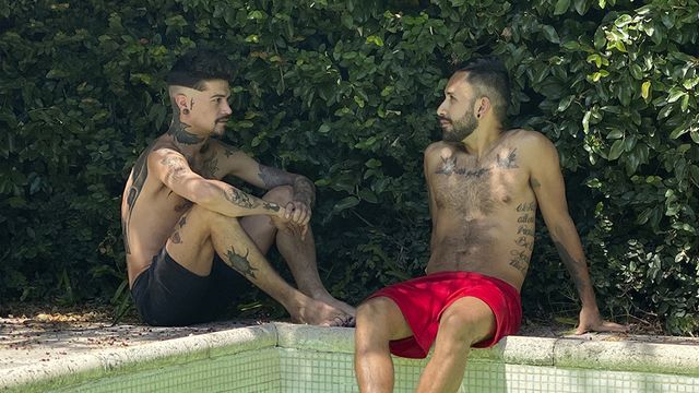 Latin Leche - Tatted-up Latin boys Kendro and Milo enjoying poolside anal