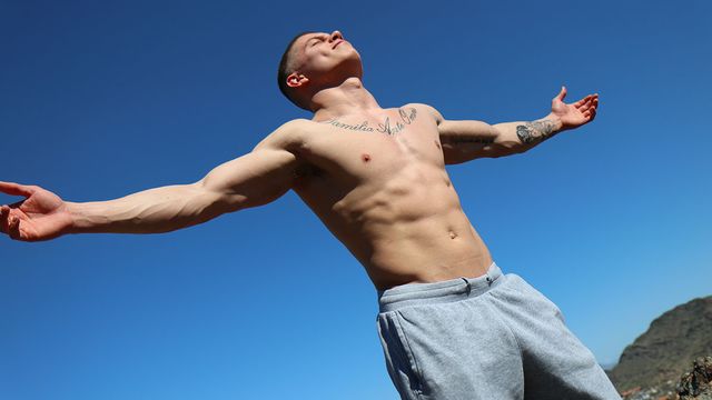 Gay Hoopla - Barely legal beefcake Brock Perry cums buckets on camera