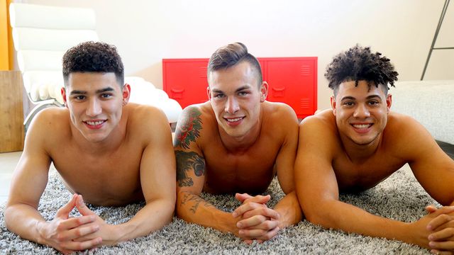 Gay Hoopla - 3some sex scene starring Travis Youth, Channing Rodd, and Andre Willis