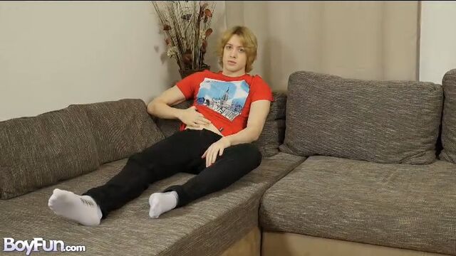 BoyFun - Johannes Lars moans as he jerks off with legs spread