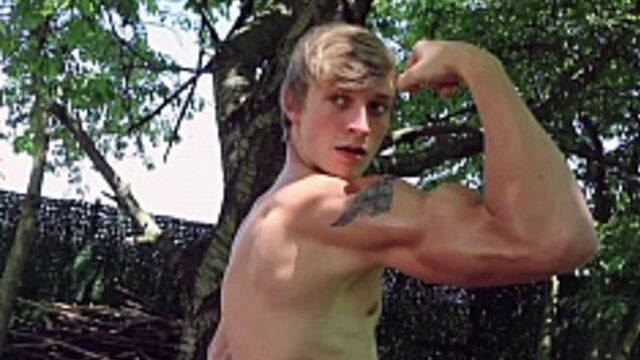 Eastboys - Dylan is stretching out before showing his muscles