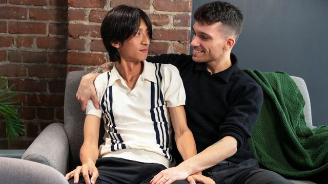 Icon Male - Jack Des Feux and Kazu fuck and scream on the couch