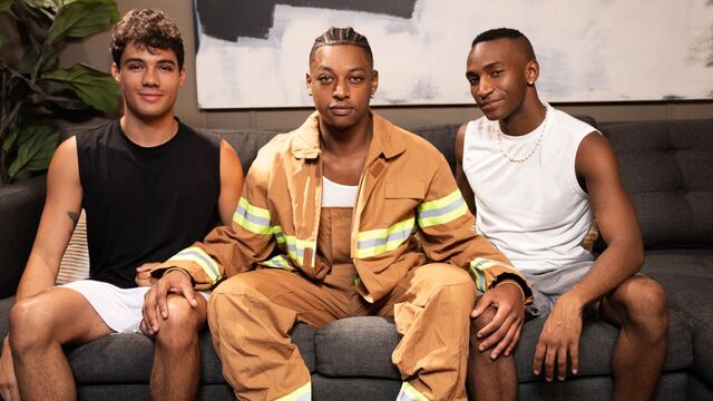 Men.Com - Gaming buds Brandon Dallas and Kai enjoy a 3some