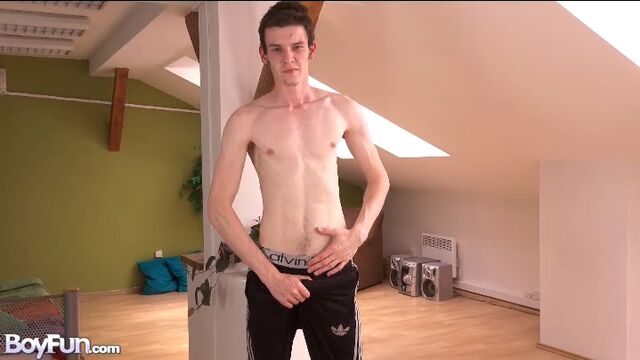 BoyFun - Dominic Reinhart playing with his long-looking cock