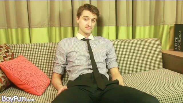BoyFun - Suave business guy Scott Anders jerks off on a couch