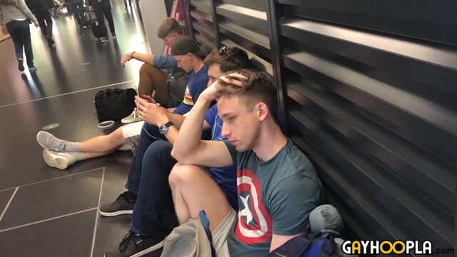 Gay Hoopla - Hung Price Hogan cums in an airplane bathroom