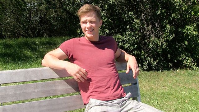 Bigstr - Good-looking EU amateur riding fat cock outdoors