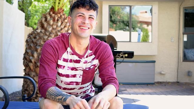 Gay Hoopla - Edgy Latin hottie Franco Styles talking to the camera